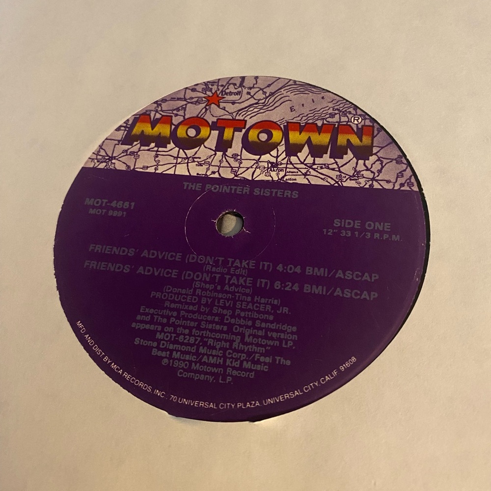 The Pointer Sisters "Friend's Advice (Don't Take it) 1990 12inch Vinyl Record - Picture 4 of 6